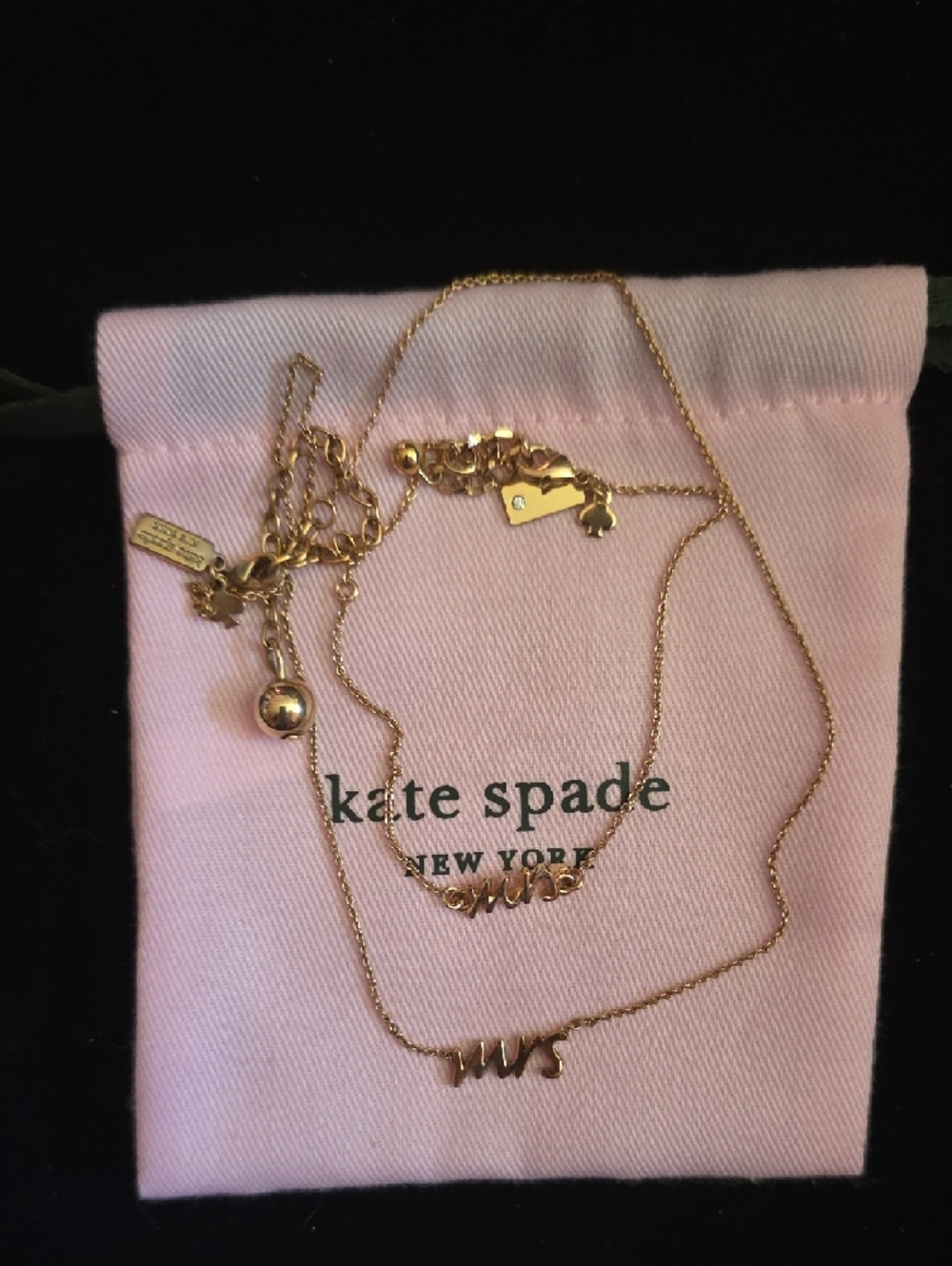 kate spade gold "mrs" script necklace And Braclete - Picture 4 of 4